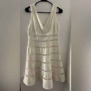 dressbarn Ivory Striped Mini Dress